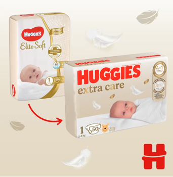 Подгузники Huggies Extra Care Jumbo 1 (2-5 кг), 50 шт 