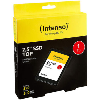 Solid state drive intern 1TB SSD 2.5" Intenso Top (3812460), 7mm, Read 520MB/s, Write 500MB/s, SATA III 6.0 Gbps (solid state drive intern SSD/Внутрений высокоскоростной накопитель SSD)
