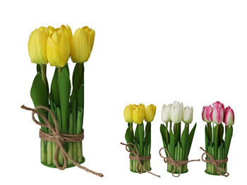 Цветы искусственные "Тюльпаны" 7шт 19X6cm, связка 