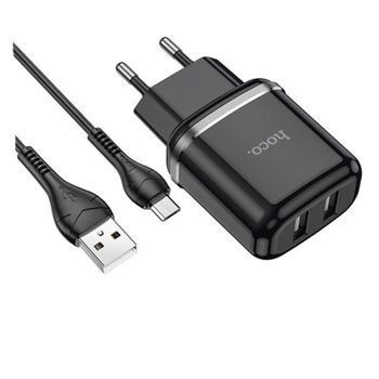 Hoco C12 Smart dual USB (micro cable)charger set(EU) 