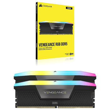 Оперативная память 64GB DDR5 Dual-Channel Kit Corsair Vengeance RGB Black 64GB (2x32GB) DDR5 (CMH64GX5M2B5600C40) PC5-44800 5600MHz CL40-40-40, Retail (memorie/память)