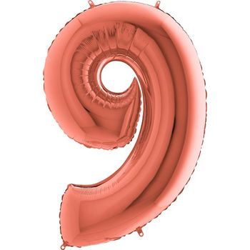 Цифра "9" с Гелием - Розовое Золото 
