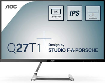 купить 27.0" AOC IPS LED Q27T1 Porsche Design Black/Silver (5ms, 50M:1, 350cd,  2560 x 1440, 178°/178°, 2 x HDMI, DisplayPort, 75Hz, Audio Line-in/out) в Кишинёве 