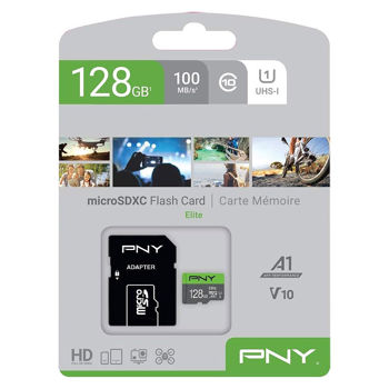 Card de memorie 128GB PNY Elite MicroSDXC UHS-I Class 10 + Adapter MicroSD-SD, Transfer 100MB/s, P-SDU128V11100EL-GE