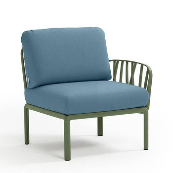 Кресло модуль правый / левый с подушками Nardi KOMODO ELEMENTO TERMINALE DX/SX AGAVE-adriatic Sunbrella 40372.16.142