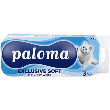 Hârtie igienică Paloma Exclusive Soft Naturally White, 3 straturi (10 role) 