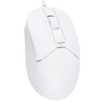 Mouse A4Tech FM12S Silent, Optical, 1000 dpi, 3 buttons, Ambidextrous, 4-Way Wheel, White, USB 