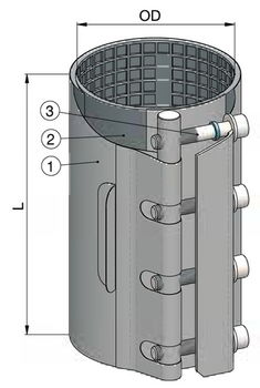 купить Хомут ремонтный D. 45-50 PN16 L=130 мм (однополосный)  WATO в Кишинёве 