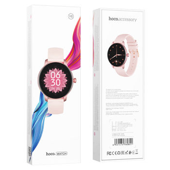 Hoco Y6 Smart Watch [Rose] + Încărcător wireless inclus in 