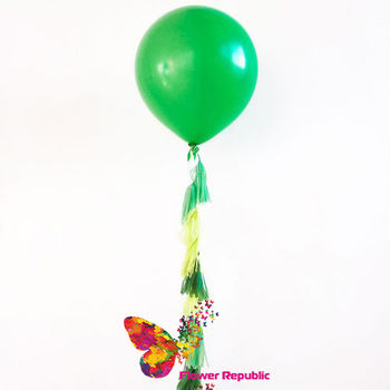 Balon  verde mare 91 cm cu ghirlandă tassel 