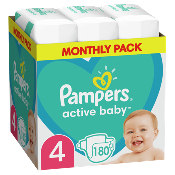купить Подгузники Pampers Active Baby Maxi Box 4 (8-14 кг), 180 шт. в Кишинёве 