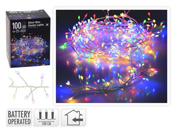 Luminite de Craciun "Dense" 100 MicroLED multicolor, 1m, cablu transparent 