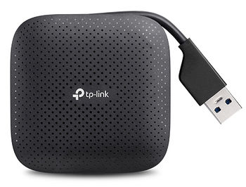 TP-Link UH400 USB Hub, mini-size, 4 ports, USB 3.0, Built-in USB connector cable