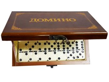 Joc domino in cutie de lemn 19X12.5X4cm 