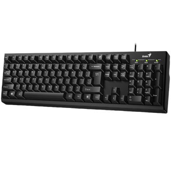 Keyboard Genius Smart KB-100XP, Fn keys, Spill-Resistant, Palm Rest, Curve key cap, 1.5m, Black, USB 