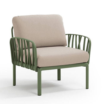 Кресло с подушками для сада и терас Nardi KOMODO POLTRONA AGAVE-canvas Sunbrella 40371.16.141