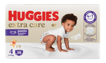 Scutece-chilotei pentru copii Huggies Extra Care  4  (9-14 kg), 38 buc 