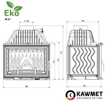 Focar KAWMET W17 Dekor EKO 16,1 kW 