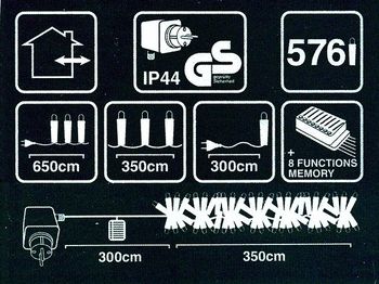 Luminite de Craciun "Dense" 576LED alb-cald, 3.5m, 8regim, in/out 