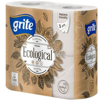 GRITE - Туалетная бумага Ecological 3 слоя 4 рулона 14,85м 
