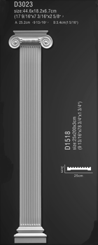 D3023 ( 18.2 x 44.6 x 6.7 cm.) 