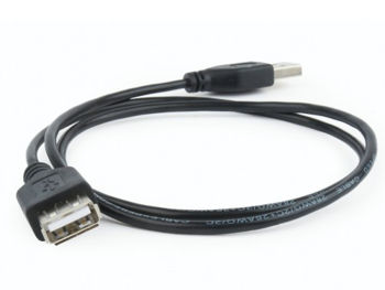 Cable USB, USB AM/AF, 0.75 m, USB2.0, Black, Cablexpert, CC-USB2-AMAF-75CM/300-BK 