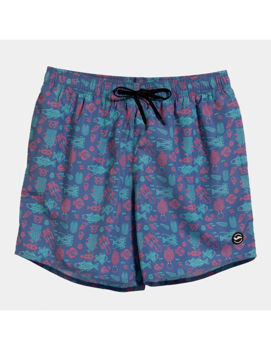 FINAL SALE - Pantaloni scurți de baie JOMA - PARTY SWIM SHORTS GREY TURQUOISE CORAL 