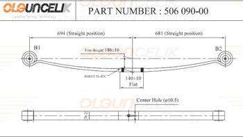 Рессора задн.Ford Transit (07-) 1 лист 17mm (76mm) 