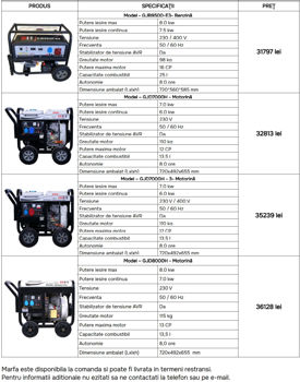 купить Генератор бензиновый портативный 220V / 2.8-7.5 кВт в Кишинёве 