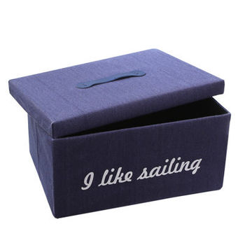 купить Коробка с морской тематикой 360x260x210 мм, синий в Кишинёве 