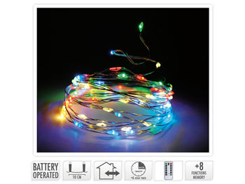Luminite de Craciun "Fir" 200microLED multicolor, 3XAA, cronometru + telecomanda 