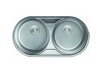 cumpără Chiuveta de bucatarie inox 0,8 mm (decor) dublu 79/44 cm 7944 în Chișinău 