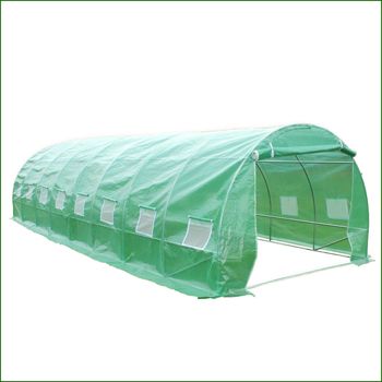 Sera de gradina de tip tunel 8x3x2.5 m, suprafata 32 mp, pelicula armata, 2 usi, verde 