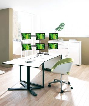 Table/desk stand for 6 monitors Reflecta PLANO DeskStand 23-1010 S, 13"-23", 100x100, 8kg/bracket. 