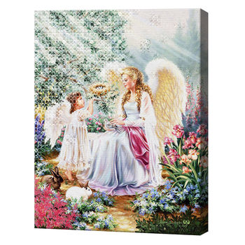 Цветок Ангел, 40x50 см, комбо-набор для росписи номеров + алмазная мозаика, YHDGJ72407 