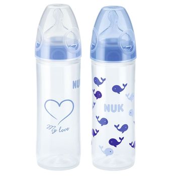 cumpără Nuk set 2 Biberoane din plastic cu tetină din silicon Blue, 6-18 luni, 250 ml în Chișinău 
