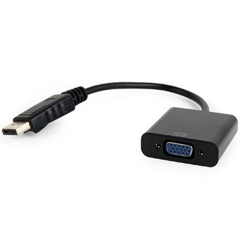 Adapter DP M to VGA F, Cablexpert "AB-DPM-VGAF-02", Black, Blister, Display port male to VGA female 