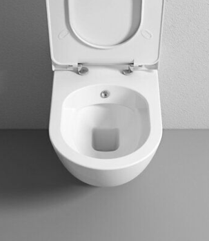 Viceu suspendat + bideu 2 in 1 V Tondo WC rimless cu capac soft close 