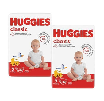 Набор Подгузники Huggies Classic Jumbo 5 (11-25 кг), 42 шт 