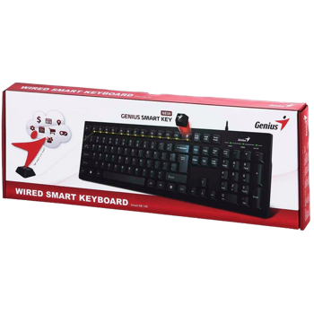 Keyboard Genius Smart KB-100XP, Fn keys, Spill-Resistant, Palm Rest, Curve key cap, 1.5m, Black, USB 
