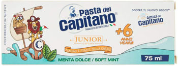 Pastă de dinți pentru copii Pasta del Capitano Junior 6+ cu aromă delicată de mentă, 75ml 