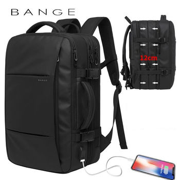 купить Pюкзак  дорожный BANGE BG1908,  с USB-портом и расширителем, водонепроницаемый, черный в Кишинёве 