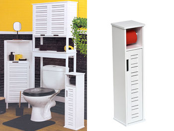 Suportul rezerva pentru hartie WC Tendance 18X18X75cm, alb, MDF/bambus 