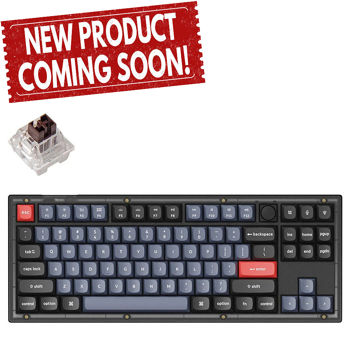 Tastatura Keychron V3 QMK/VIA Custom Mechanical Keyboard Russian Layout (V3-C3-RU) Frosted Black, 80% TKL layout, Knob, RGB Backlight, Keychron K pro Mechanical Brown Switch, Hot-Swap, USB Type-C, gamer (tastatura/клавиатура)