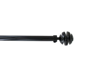 Tija glisanta pentru perdea 120-210cm D16/19mm Luance, negru/ornamente 