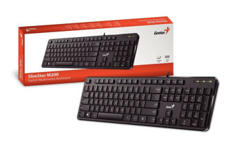 Keyboard Genius SlimStar M200, Low-profile, Chocolate Keycap,  Fn Keys, Black, USB 