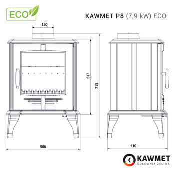 Soba din fontă KAWMET P8 EKO 7,9 kW 