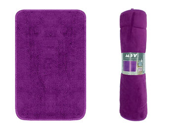 Covoras pentru baie 50X70cm MSV cu memorie violet, microfibra 