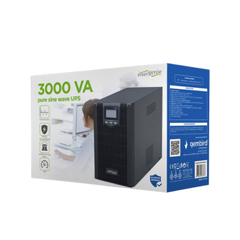 UPS Gembird EG-UPS-PS3000-02,3000VA/2400W,Line Interactive,Sinewave,LCD,AVR,USB,RJ45, 3xSchuko,3xIEC 