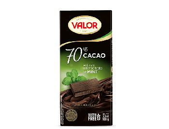 Ciocolata Valor Premium neagra 70% cu menta. 